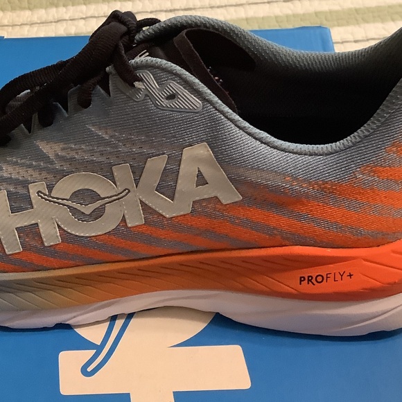 Hoka Men\'s Athletic Shoes in Light Blue and Orange